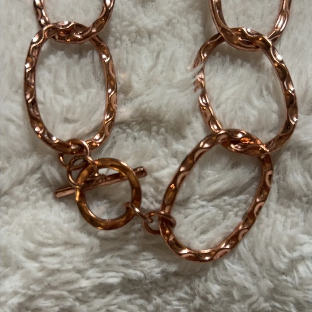 Daisy Fuentes copper-tone chain link necklace.